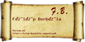 Fülöp Borbála névjegykártya